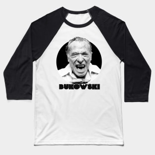 Retro Laughing Charles Bukowski Tribute Baseball T-Shirt